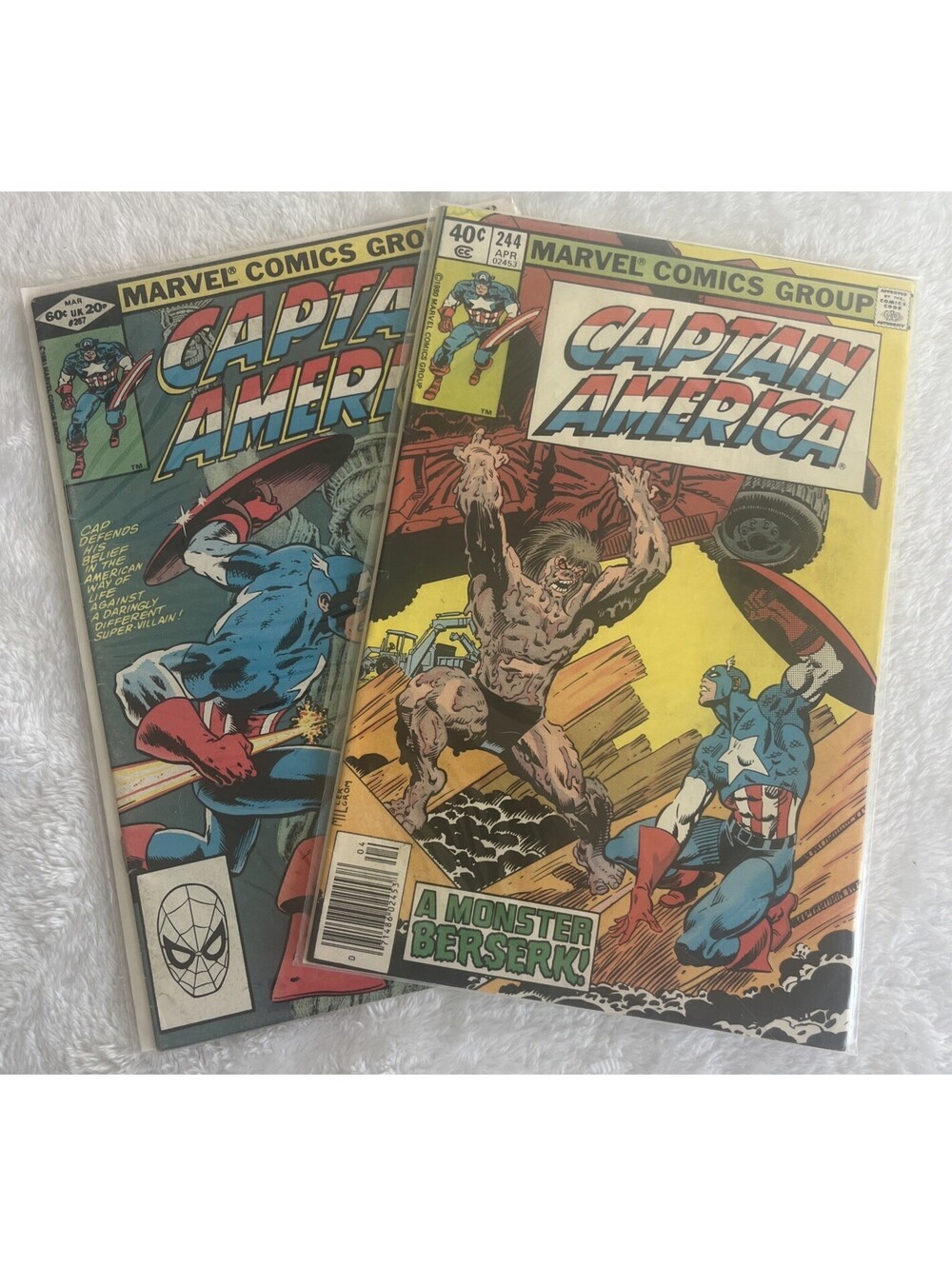 VINTAGE BRONZE AGE 1980s Marvel Captain America Comic Book Lot of 2